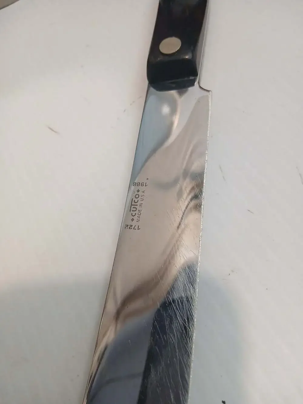 Cutco 1722 Butcher Knife Black Handle 1988